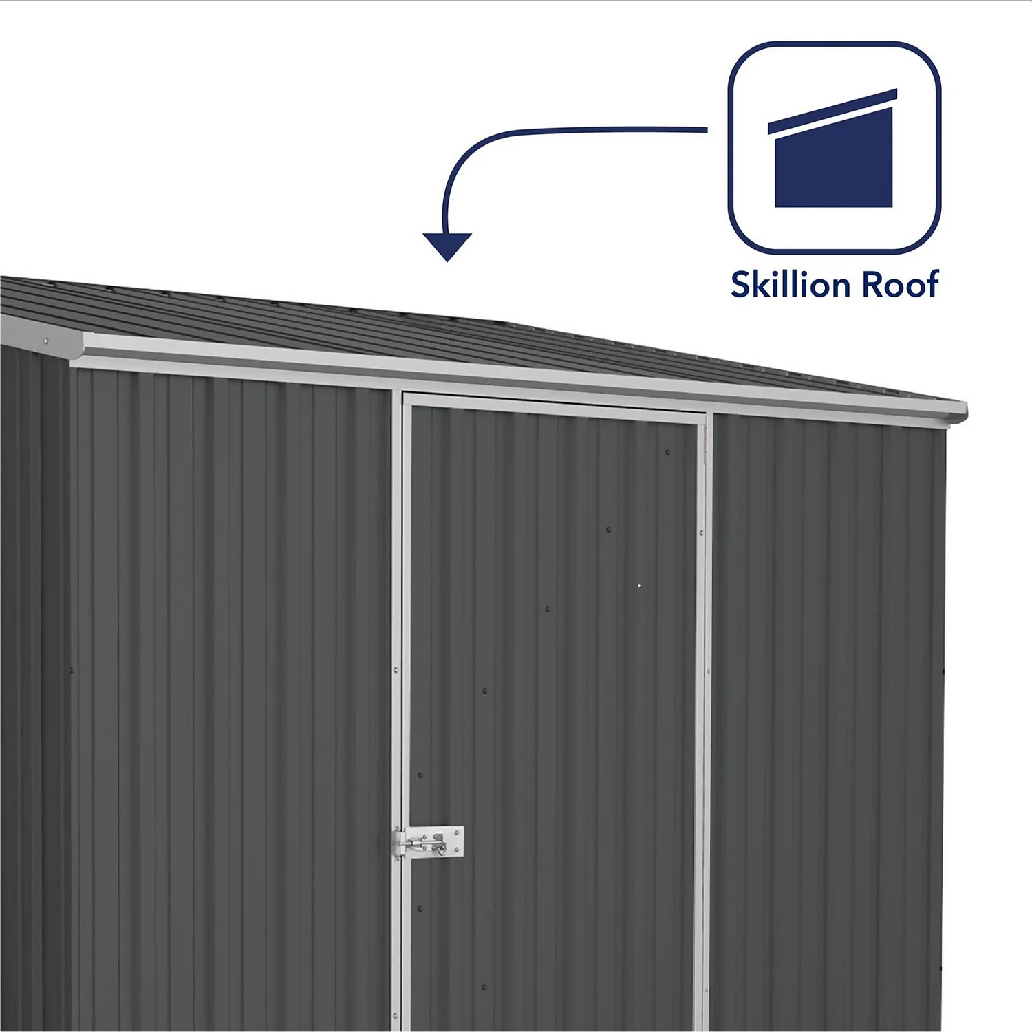 Absco 7.5 X 5ft Space Saver Metal Pent Shed - Grey 6 Absco 7.5 X 5ft Space Saver Metal Pent Shed - Grey - Image 4