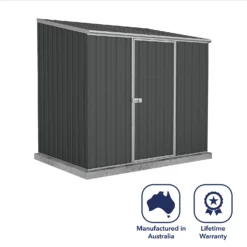 Absco 7.5 X 5ft Space Saver Metal Pent Shed - Grey 18 Absco 7.5 X 5ft Space Saver Metal Pent Shed - Grey -Shed And Soil Sales 13440833 5024945449628383