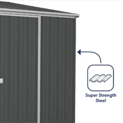 Absco 7.5 X 5ft Space Saver Metal Pent Shed - Grey 17 Absco 7.5 X 5ft Space Saver Metal Pent Shed - Grey -Shed And Soil Sales 13440833 5334945449592854