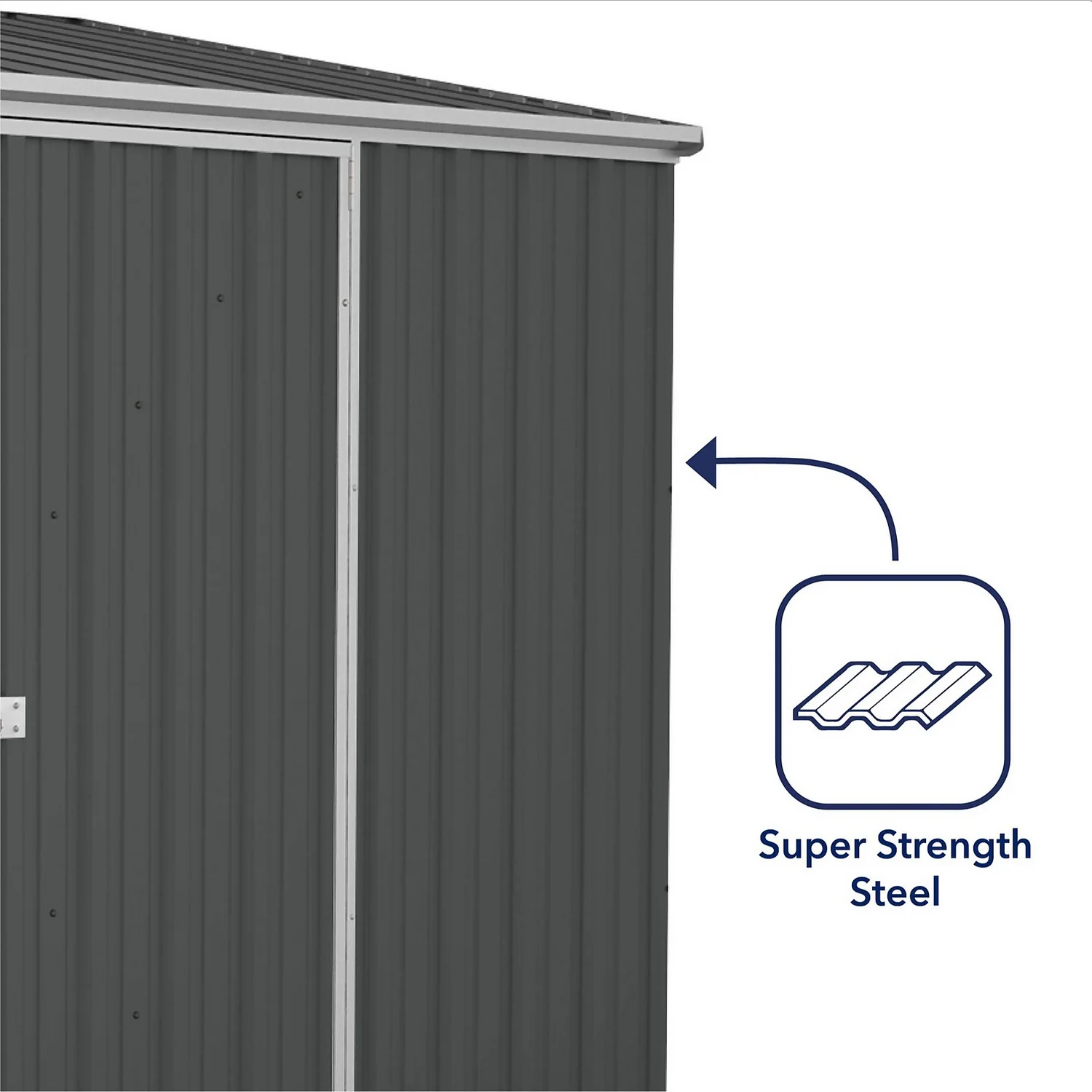 Absco 7.5 X 5ft Space Saver Metal Pent Shed - Grey 9 Absco 7.5 X 5ft Space Saver Metal Pent Shed - Grey - Image 7
