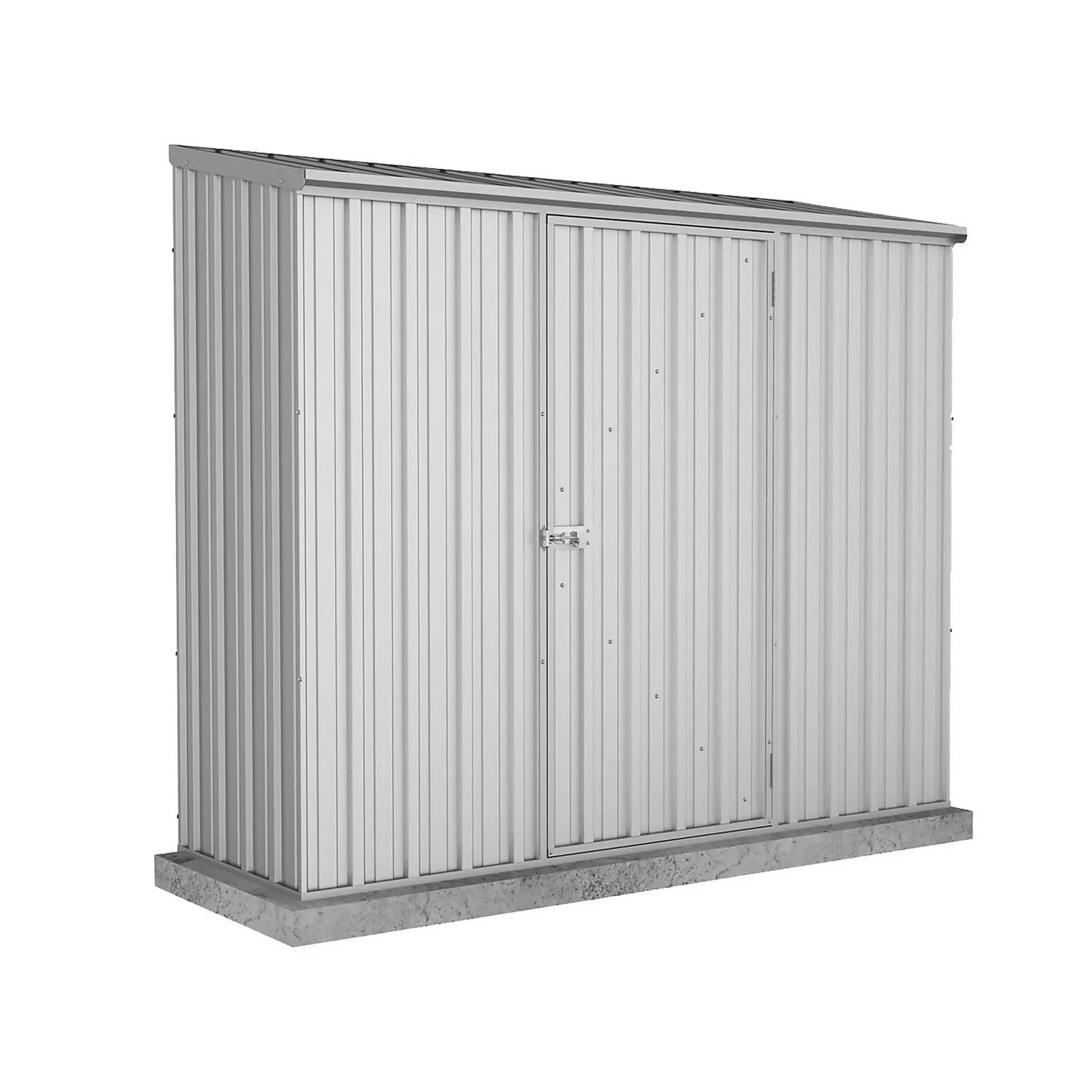 Absco 7.5 X 3ft Space Saver Metal Pent Shed - Zinc 3 Absco 7.5 X 3ft Space Saver Metal Pent Shed - Zinc