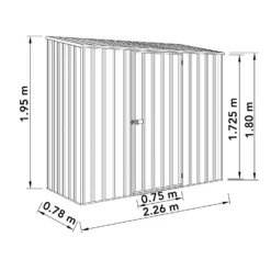 Absco 7.5 X 3ft Space Saver Metal Pent Shed - Zinc 12 Absco 7.5 X 3ft Space Saver Metal Pent Shed - Zinc -Shed And Soil Sales 13440836 5735027360443002