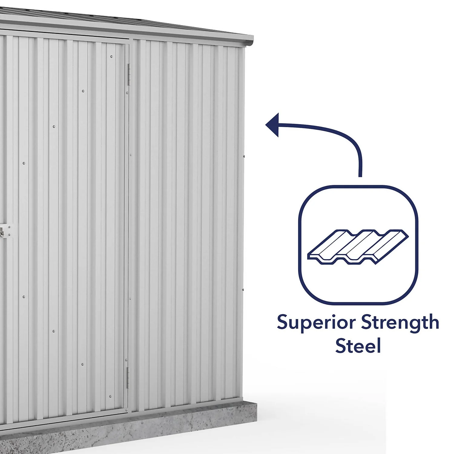 Absco 7.5 X 3ft Space Saver Metal Pent Shed - Zinc 9 Absco 7.5 X 3ft Space Saver Metal Pent Shed - Zinc - Image 7