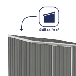 Absco 7.5 X 5ft Space Saver Metal Pent Shed - Grey -Shed And Soil Sales 13440837 1774929186107631