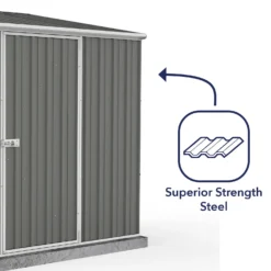 Absco 7.5 X 5ft Space Saver Metal Pent Shed - Grey -Shed And Soil Sales 13440837 1784929186297051