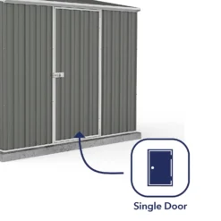 Absco 7.5 X 5ft Space Saver Metal Pent Shed - Grey -Shed And Soil Sales 13440837 1804929186164112