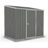 Absco 7.5 X 5ft Space Saver Metal Pent Shed - Grey -Shed And Soil Sales 13440837 6754929185918709