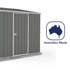 Absco 7.5 X 5ft Space Saver Metal Pent Shed - Grey -Shed And Soil Sales 13440837 7184929186350175