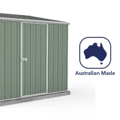 Absco 7.5 X 5ft Space Saver Metal Pent Shed - Green -Shed And Soil Sales 13440838 1044929186411786