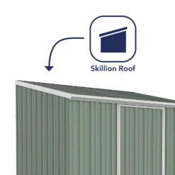 Absco 7.5 X 5ft Space Saver Metal Pent Shed - Green -Shed And Soil Sales 13440838 1924929186155490