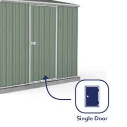 Absco 7.5 X 5ft Space Saver Metal Pent Shed - Green -Shed And Soil Sales 13440838 2084929186203688