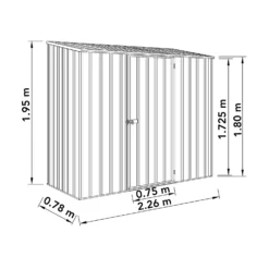 Absco 7.5 X 3ft Space Saver Metal Pent Shed - Green -Shed And Soil Sales 13440840 1134929186039480