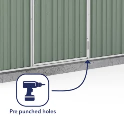 Absco 7.5 X 3ft Space Saver Metal Pent Shed - Green -Shed And Soil Sales 13440840 1444929186203418