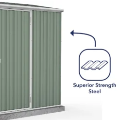 Absco 7.5 X 3ft Space Saver Metal Pent Shed - Green -Shed And Soil Sales 13440840 7074929186278937