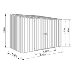 Absco 10 X 5ft Space Saver Metal Pent Shed - Zinc -Shed And Soil Sales 13440842 1004929185520948