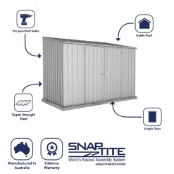 Absco 10 X 5ft Space Saver Metal Pent Shed - Zinc -Shed And Soil Sales 13440842 1594929185448999