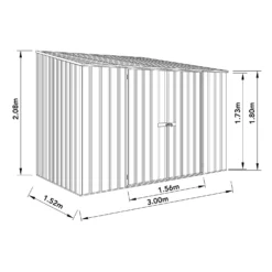 Absco 10 X 5ft Space Saver Metal Pent Shed - Green -Shed And Soil Sales 13440844 2124929185526291