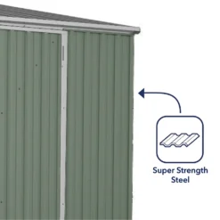 Absco 10 X 5ft Space Saver Metal Pent Shed - Green -Shed And Soil Sales 13440844 4854929185755203