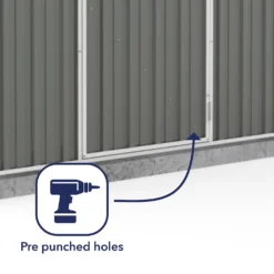 Absco 7.5 X 3ft Space Saver Metal Pent Shed - Grey -Shed And Soil Sales 13440845 1244929185726193