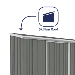 Absco 7.5 X 3ft Space Saver Metal Pent Shed - Grey -Shed And Soil Sales 13440845 4134929185610624