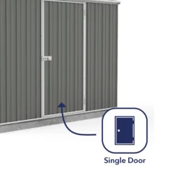Absco 7.5 X 3ft Space Saver Metal Pent Shed - Grey -Shed And Soil Sales 13440845 4884929185674689