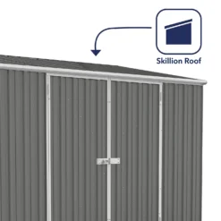Absco 10 X 5ft Space Saver Metal Pent Shed - Grey -Shed And Soil Sales 13440846 1754929186007695