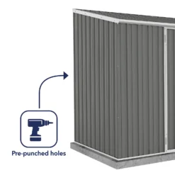 Absco 10 X 5ft Space Saver Metal Pent Shed - Grey -Shed And Soil Sales 13440846 4834929186120804
