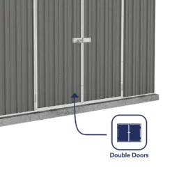 Absco 10 X 5ft Space Saver Metal Pent Shed - Grey -Shed And Soil Sales 13440846 5694929186068241