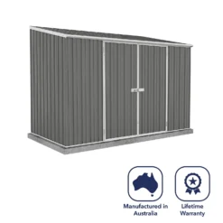 Absco 10 X 5ft Space Saver Metal Pent Shed - Grey -Shed And Soil Sales 13440846 6474929186224607