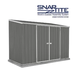 Absco 10 X 5ft Space Saver Metal Pent Shed - Grey -Shed And Soil Sales 13440846 6954929186289005