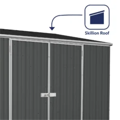 Absco 10 X 5ft Space Saver Metal Pent Shed - Dark Grey -Shed And Soil Sales 13440849 1144929186069543