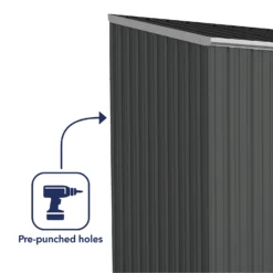 Absco 10 X 5ft Space Saver Metal Pent Shed - Dark Grey -Shed And Soil Sales 13440849 1434929186189558