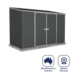 Absco 10 X 5ft Space Saver Metal Pent Shed - Dark Grey -Shed And Soil Sales 13440849 1444929186313056
