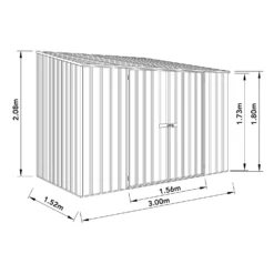 Absco 10 X 5ft Space Saver Metal Pent Shed - Dark Grey -Shed And Soil Sales 13440849 1854929186015090