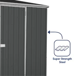 Absco 10 X 5ft Space Saver Metal Pent Shed - Dark Grey -Shed And Soil Sales 13440849 4364929186251568