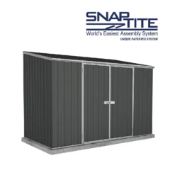 Absco 10 X 5ft Space Saver Metal Pent Shed - Dark Grey -Shed And Soil Sales 13440849 5244929186368769
