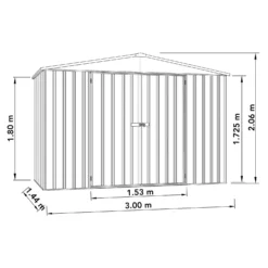 Absco 10 X 5ft Regent Metal Apex Shed - Grey -Shed And Soil Sales 13440854 1894929164205957