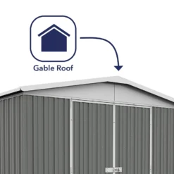 Absco 10 X 5ft Regent Metal Apex Shed - Grey -Shed And Soil Sales 13440854 3084929164266716