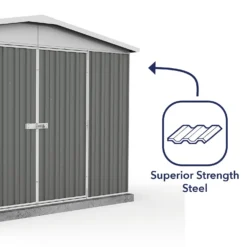 Absco 10 X 5ft Regent Metal Apex Shed - Grey -Shed And Soil Sales 13440854 9994929164459265