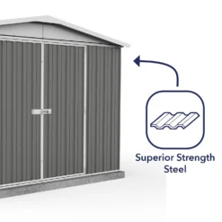 Absco 10 X 7ft Regent Metal Apex Shed - Grey -Shed And Soil Sales 13440855 1224931188634172