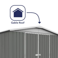 Absco 10 X 7ft Regent Metal Apex Shed - Grey -Shed And Soil Sales 13440855 1724931188456971