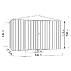 Absco 10 X 7ft Regent Metal Apex Shed - Grey -Shed And Soil Sales 13440855 1924931188726377