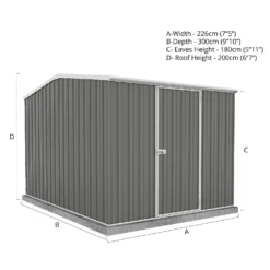 Absco 7.5 X 10ft Premier Reverse Apex - Dark Grey 12 Absco 7.5 X 10ft Premier Reverse Apex - Dark Grey -Shed And Soil Sales 13440856 8824929163614762