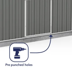 Absco 7.5 X7ft Regent Metal Apex Shed - Grey -Shed And Soil Sales 13440858 1304929164369001