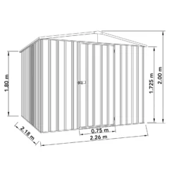 Absco 7.5 X7ft Regent Metal Apex Shed - Grey -Shed And Soil Sales 13440858 1344929164167140