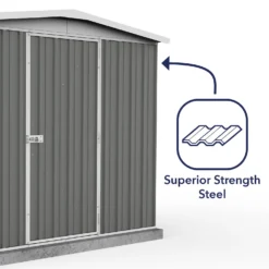 Absco 7.5 X7ft Regent Metal Apex Shed - Grey -Shed And Soil Sales 13440858 1484929164451774