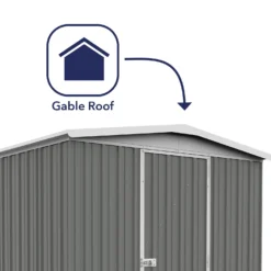 Absco 7.5 X7ft Regent Metal Apex Shed - Grey -Shed And Soil Sales 13440858 9264929164249340
