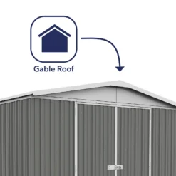 Absco 10 X 10ft Regent Metal Apex Shed - Grey -Shed And Soil Sales 13440859 1324929164205372