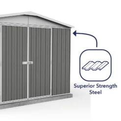 Absco 10 X 10ft Regent Metal Apex Shed - Grey -Shed And Soil Sales 13440859 1944929164401341