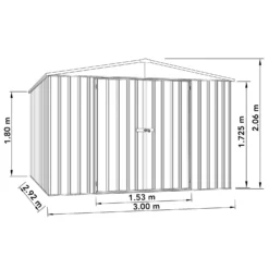 Absco 10 X 10ft Regent Metal Apex Shed - Grey -Shed And Soil Sales 13440859 2874929164119068